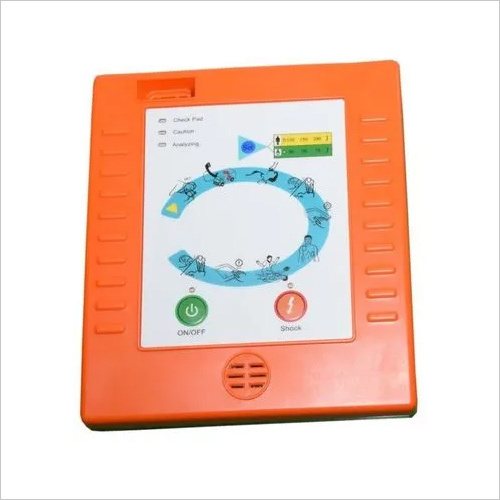 Automated External Defibrillator - Plastic, Lightweight 3kg, Orange | Biphasic Waveform, Adult and Pediatric Modes, Voice Prompts, Portable Design, IP55 Ingress Protection, 12V Electric Power, Daily Self-Test
