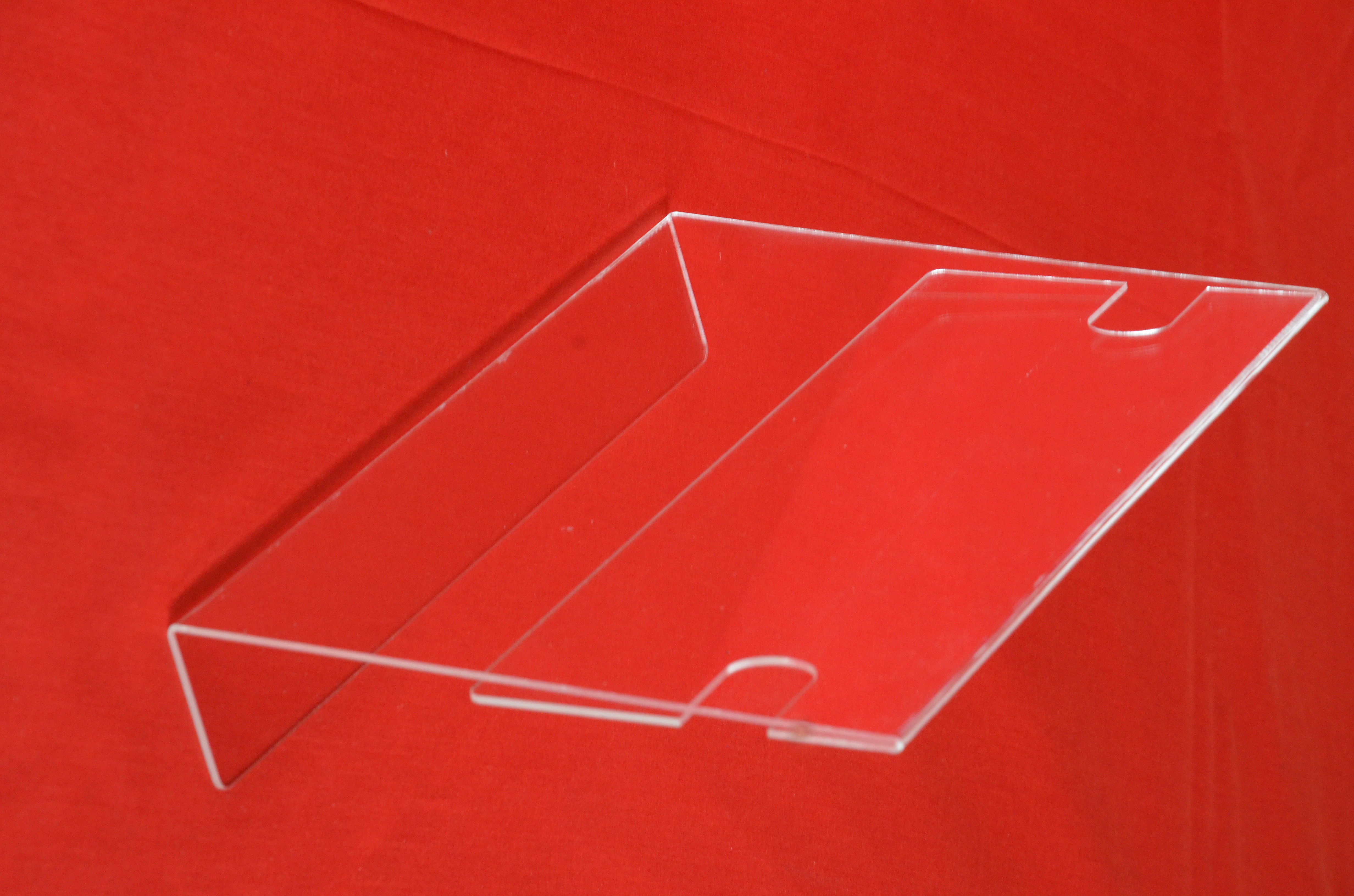 Acrylic A4 Size Horizontal Display Stand - High Quality Imported Acrylic Sheet, Clear Transparency, Free Standing Unit For Information Display