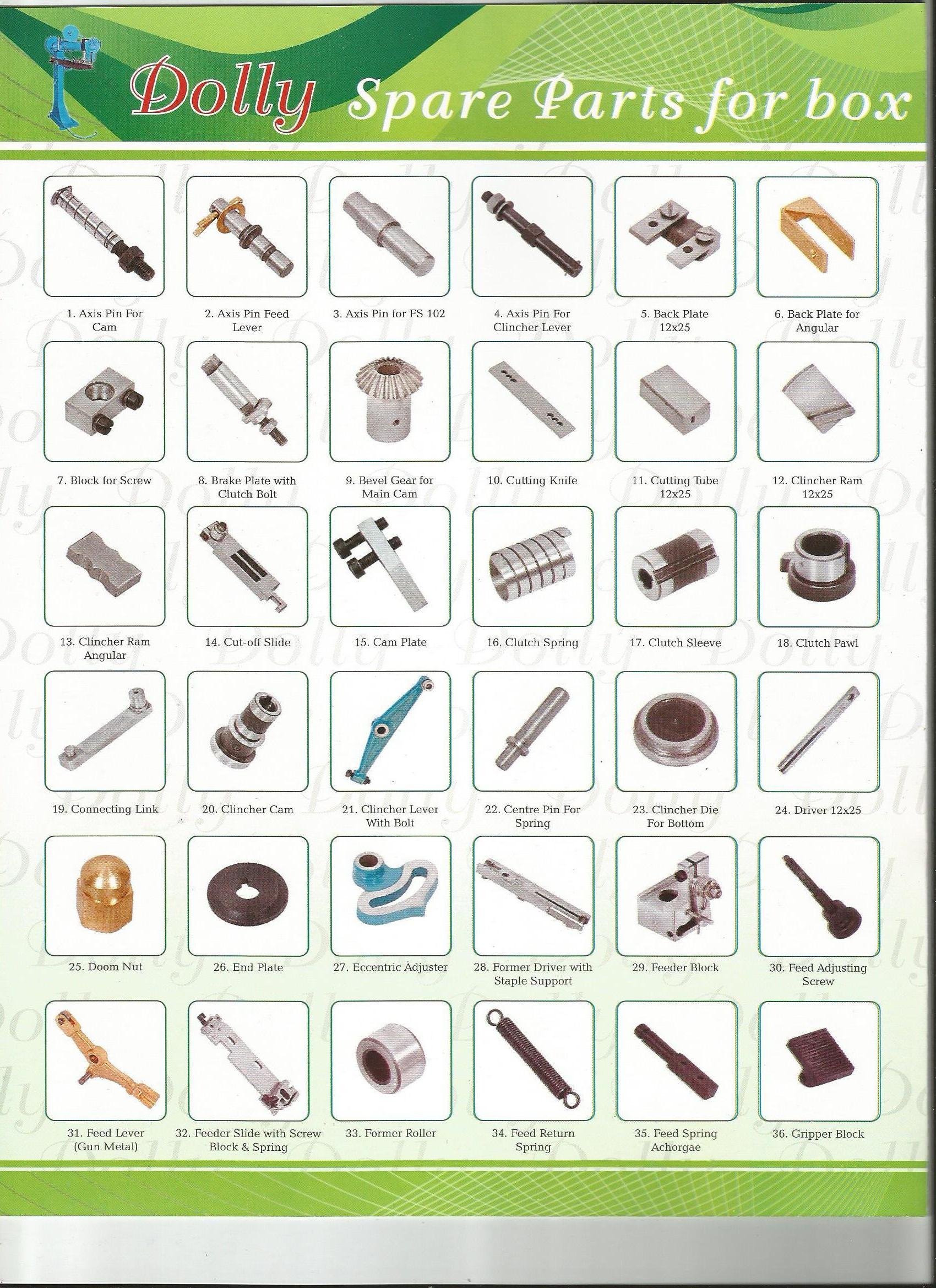 Box Stitching Machines Spare Parts - Color: Multicolor