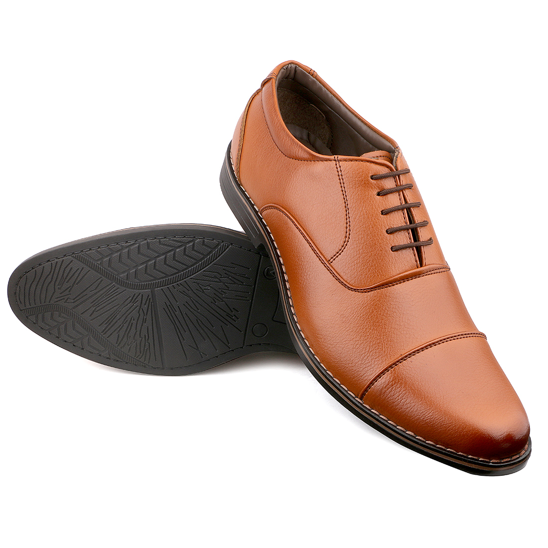 Tan Mens Formal Oxford Lace Up Dress Shoes