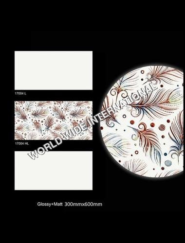 Decorative Wall Tiles - Ceramic, 300x600mm, Glossy/Matt Finish, White Color, 8-10mm Thickness | Ideal for Interior Wall Cladding in Residential, Commercial, and Corporate Spaces