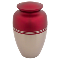 Augusta Red Brass Cremation Urn - Brass Material, Custom Size, Red Enamel Finish - American Style, Religious Design, Casting Technique