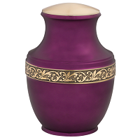 Enamel Augusta Pearl Gray Brass Urn