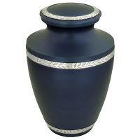 Enamel Augusta Pearl Gray Brass Urn