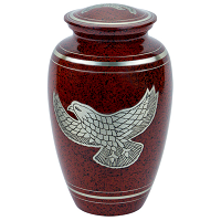 Black Slate Color Golden Eagle Brass Cremation Urn