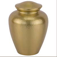 Gold Black & Golden Brass Hand-etched Cremation Urn