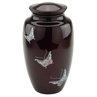 Gold Golden Butterfly Cloisonne Cremation Urn
