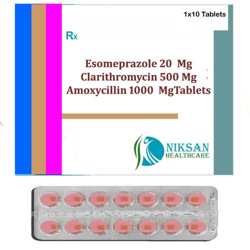 एसोमेप्राज़ोल क्लेरिथ्रोमाइसिन एमोक्सिसिलिन टैबलेट सामान्य दवाएं