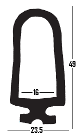 Bus Body Rubber Profile - Rubber, 24.5mm X 25.5mm X 6.5mm, Black | Chemically Stable, Weather Resistant, Abrasion Resistant, Easy To Use, Longer Service Life