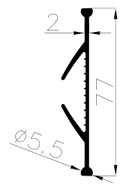 Bus Body Rubber Profile - Rubber, 24.5mm X 25.5mm X 6.5mm, Black | Chemically Stable, Weather Resistant, Abrasion Resistant, Easy To Use, Longer Service Life