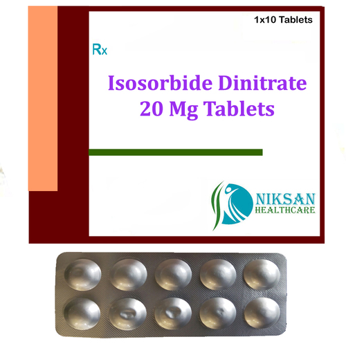 Isosorbide Dinitrate Tablets - 20 Mg , Promote Blood Supply For Enhanced Heart Functionality, Recommended For Aged Individuals, Available In 10 Count N ? , Suitable For Blood Pressure Management