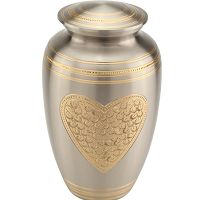 Gold Brass Adult Funeral Cremation Urn For Ashes