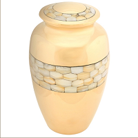 Gold Brass Adult Funeral Cremation Urn For Ashes