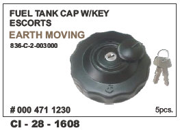 Fuel Tank w/keys Escorts EARTH MOVING JCB - Durable Plastic, 50 Liters Capacity | Includes Keys, Backed by Warranty