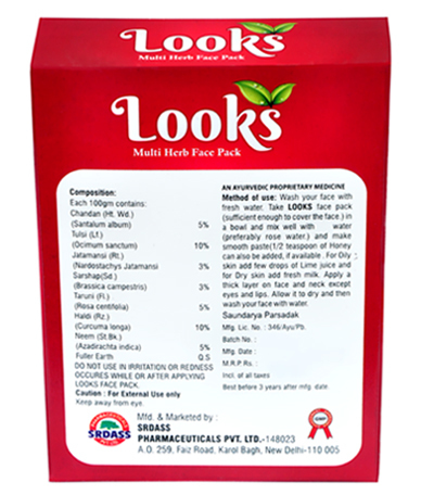 Looks Face Pack Age Group: For Adults