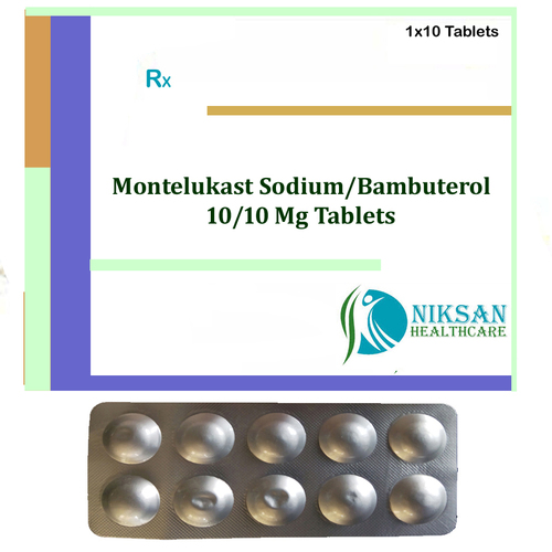मोंटेलुकास्ट सोडियम 10 मिलीग्राम बम्बूटरोल 10 मिलीग्राम टैबलेट सामान्य दवाएं