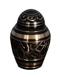 Silver & Black Brass Keepsake Urn - Bird
