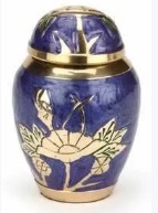 Silver & Black Brass Keepsake Urn - Bird
