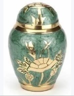 Silver & Black Brass Keepsake Urn - Bird