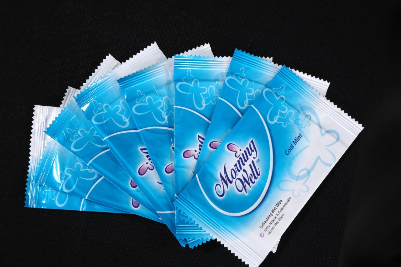 Wet Wipes Cool Mint - Non Woven Material, 150 X 200 Mm, White Color | Alcohol-free, 100% Natural, Biodegradable, Refreshing Cool Mint Fragrance