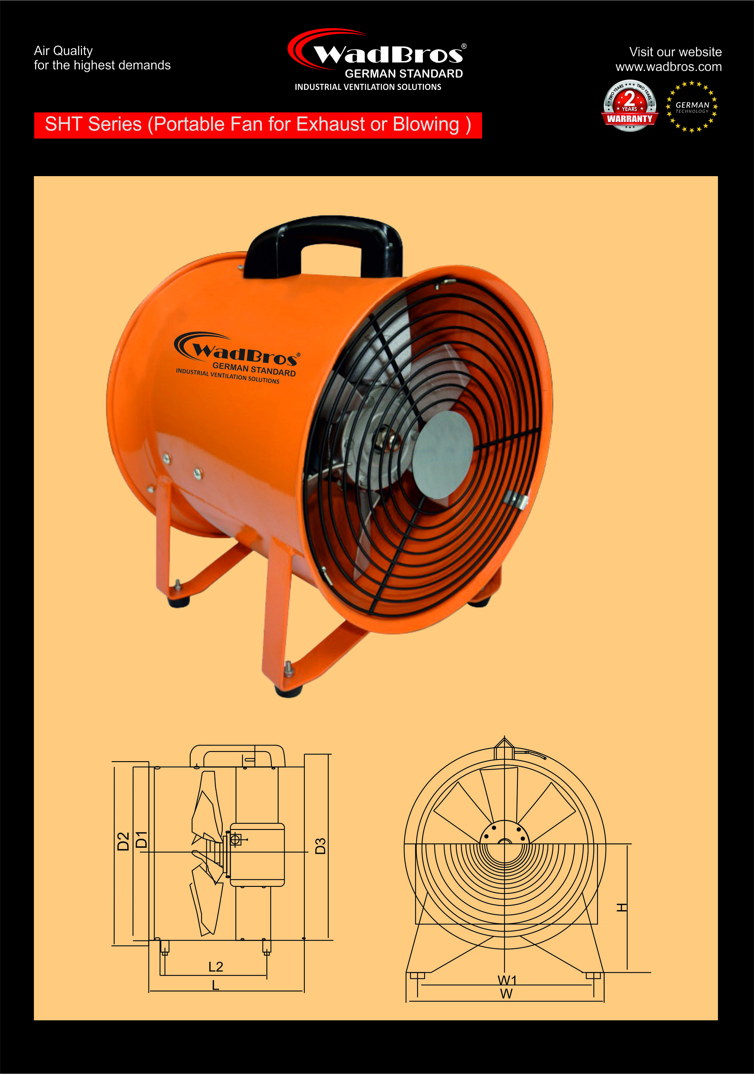 Sht Industrial Exhaust Fan ( Portable Fan For Exhaust Blowing ) Installation Type: Wall Mounted