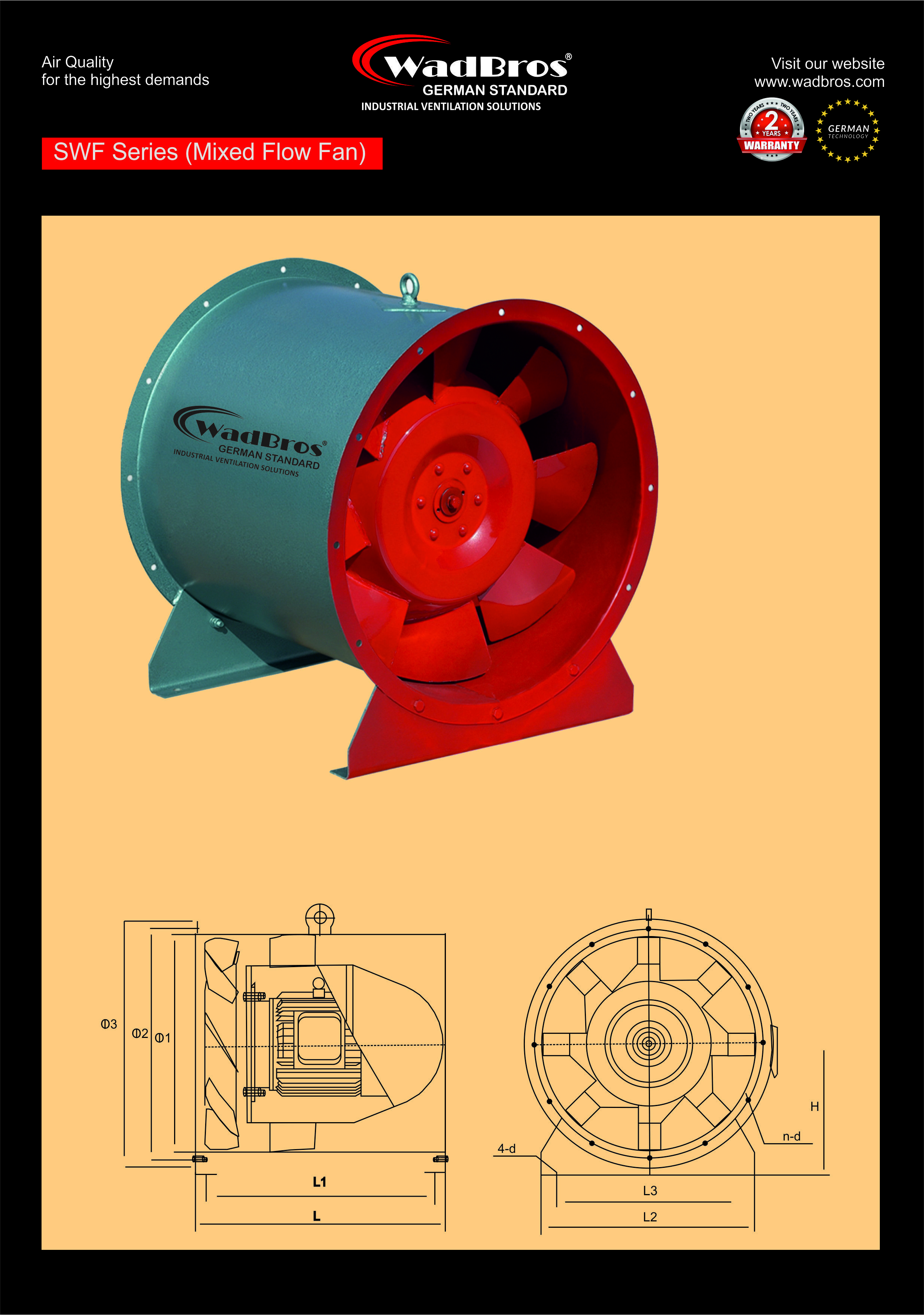 Swf Exhaust Fan ( Swf -I- 3.5a ) Installation Type: Wall Mounted