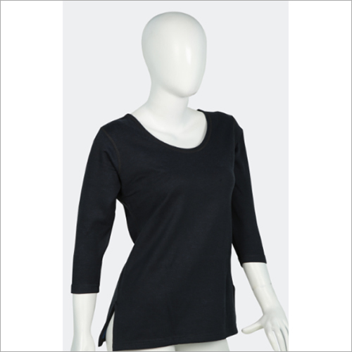 Ladies Thermal Inner Wear Top - Soft Stretchable Fabric, All Sizes Available | Washable, Fade Resistant, Plain Pattern In Black, Grey, White