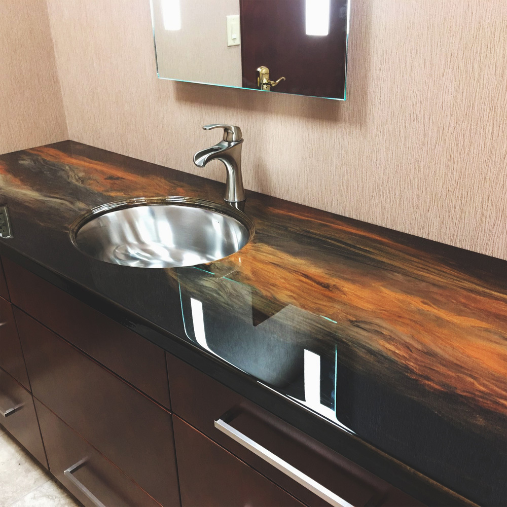 Handmade Crystal Clear Table Top Wooden Resin Glossy Finish