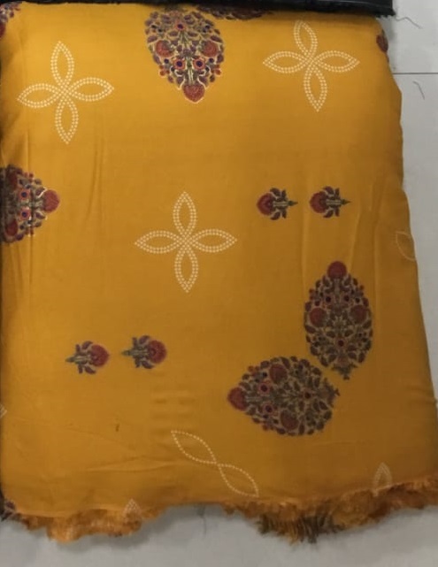 Washable Rayon Discharge Foil Print Fabric