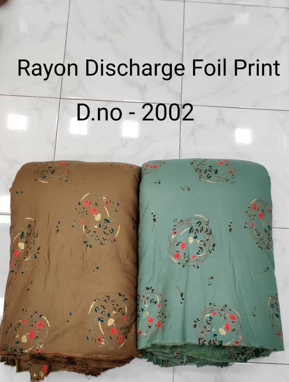 Washable Rayon Discharge Foil Print Fabric
