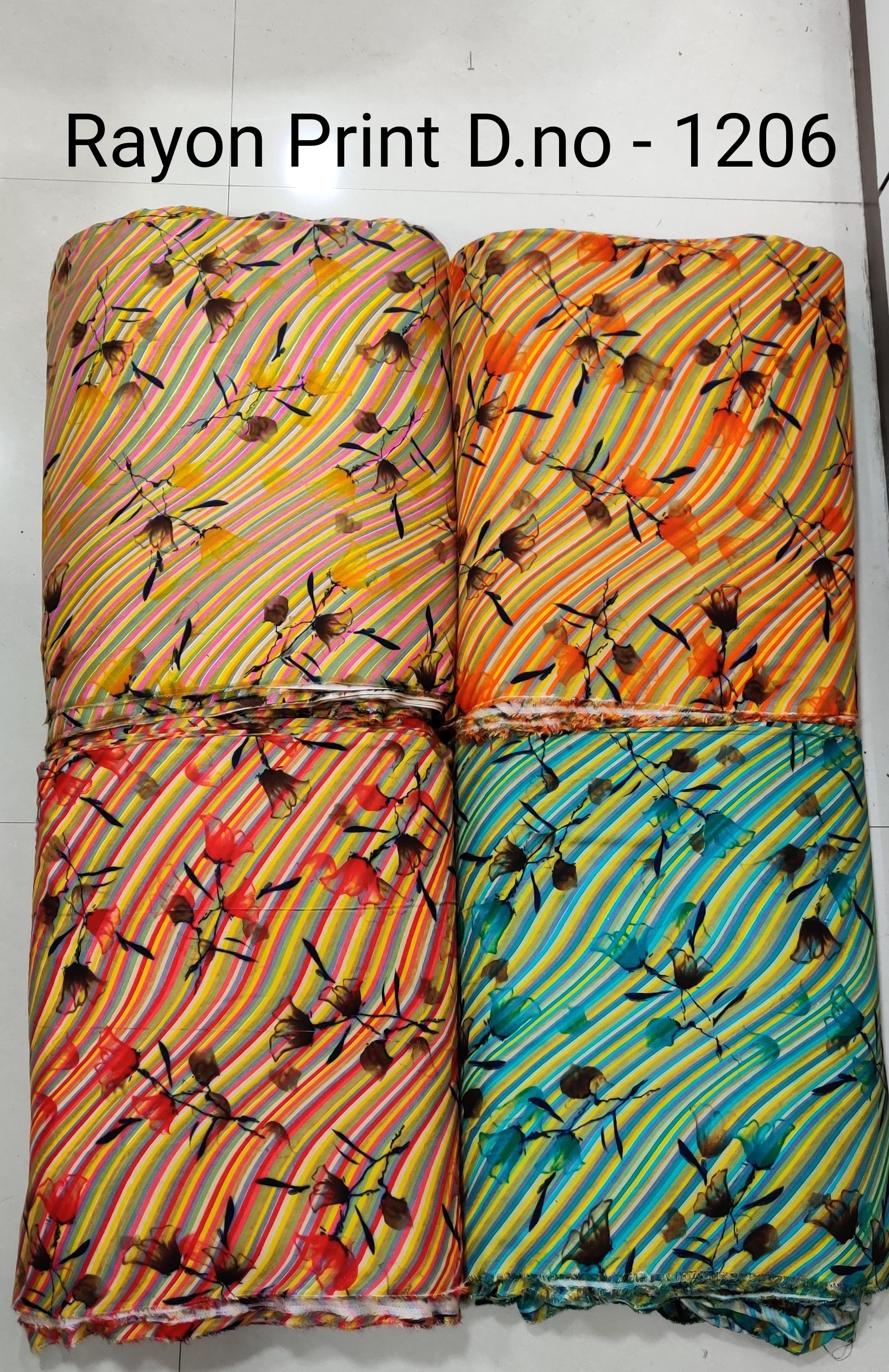 Rayon Printed Fabric - Width 44 Inches | Washable, Ideal For Kurtis And Garments