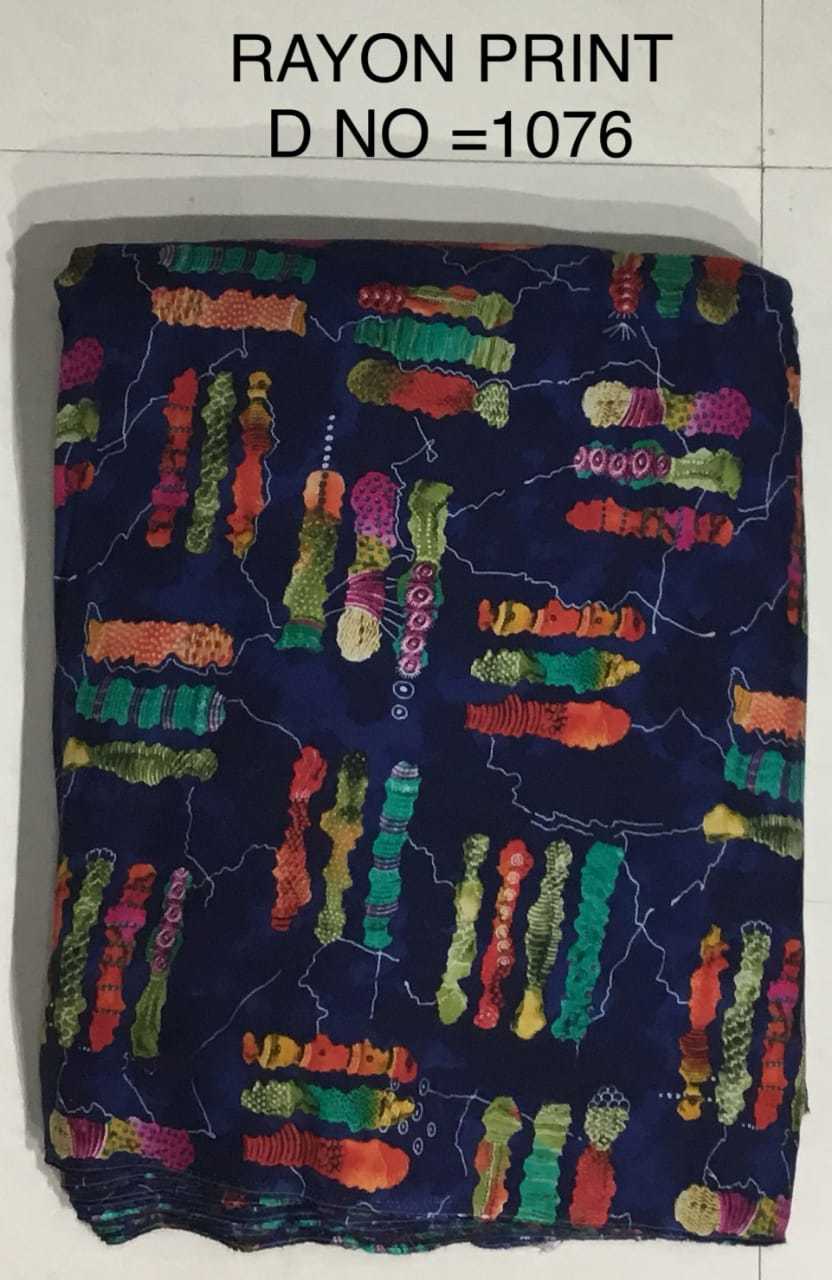 Washable Multi Rayon Printed Fabric