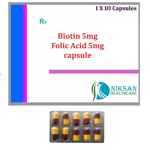 बायोटिन 5Mg फोलिक एसिड 5Mg कैप्सूल सामान्य दवाएं