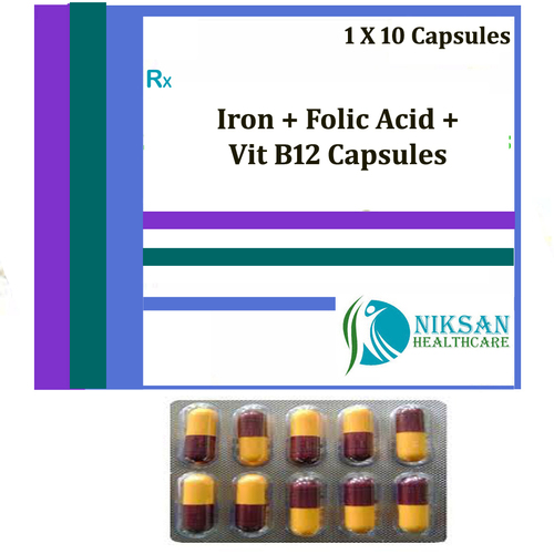 Iron Folic Acid Vitamin B12 Capsules General Medicines