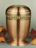 Designer Brass Metal Cremation Urn - Copper Plated Finish, Custom Size As Per Buyer Need, Religious Style, Metal Casting Technique
