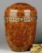 Designer Brass Metal Cremation Urn - Copper Plated Finish, Custom Size As Per Buyer Need, Religious Style, Metal Casting Technique