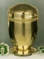 Shiny Gold Brass Cremation Urn - Premium Quality Metal, Custom Sizes Available | Religious Style, Elegant Gold Finishing, Durable Casting Technique