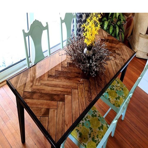 Crafted Wooden Table Top Epoxy Resin Finish
