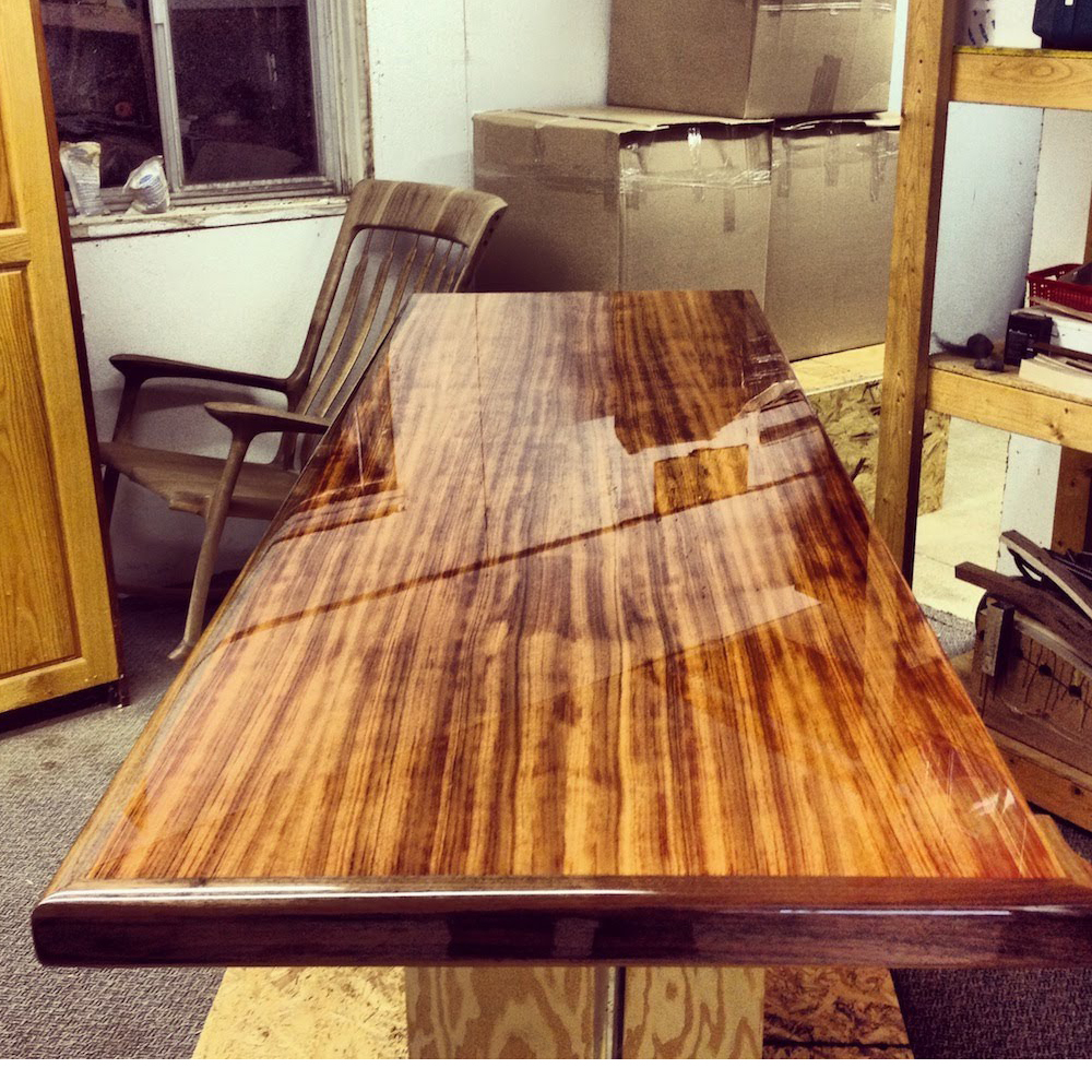 Crafted Wooden Table Top Epoxy Resin Finish