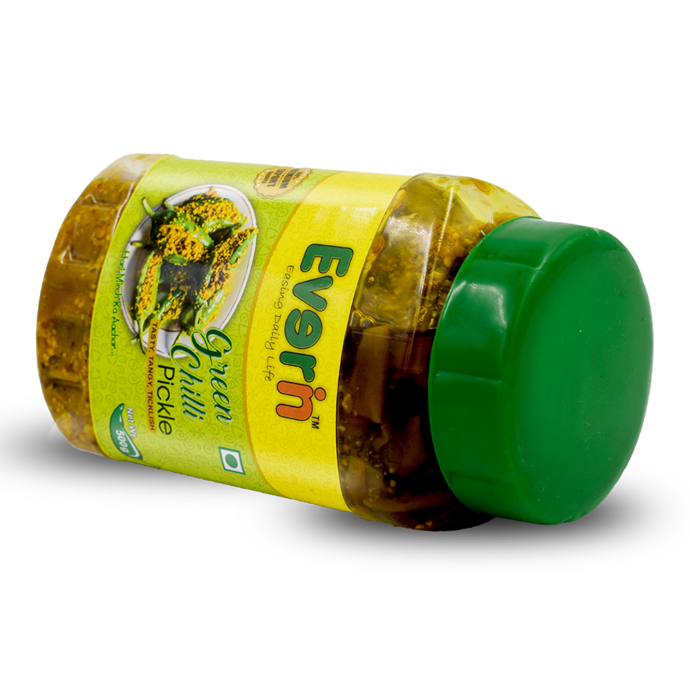 500 Gram Spicy Red Chilli Pickle - Pet Bottle, 500g Size | Shelf Life 18 Months, Oil Preservation, Sliced Green Chilli, 9g Carbohydrates, 2g Protein, 5g Fat