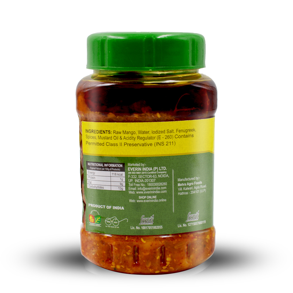 250 Gram Mango Pickle - 250 Gms Pet Bottle, Salty, Sour, Spicy Taste, Oil Preserved, Whole Mango Pieces In Corrugated Carton