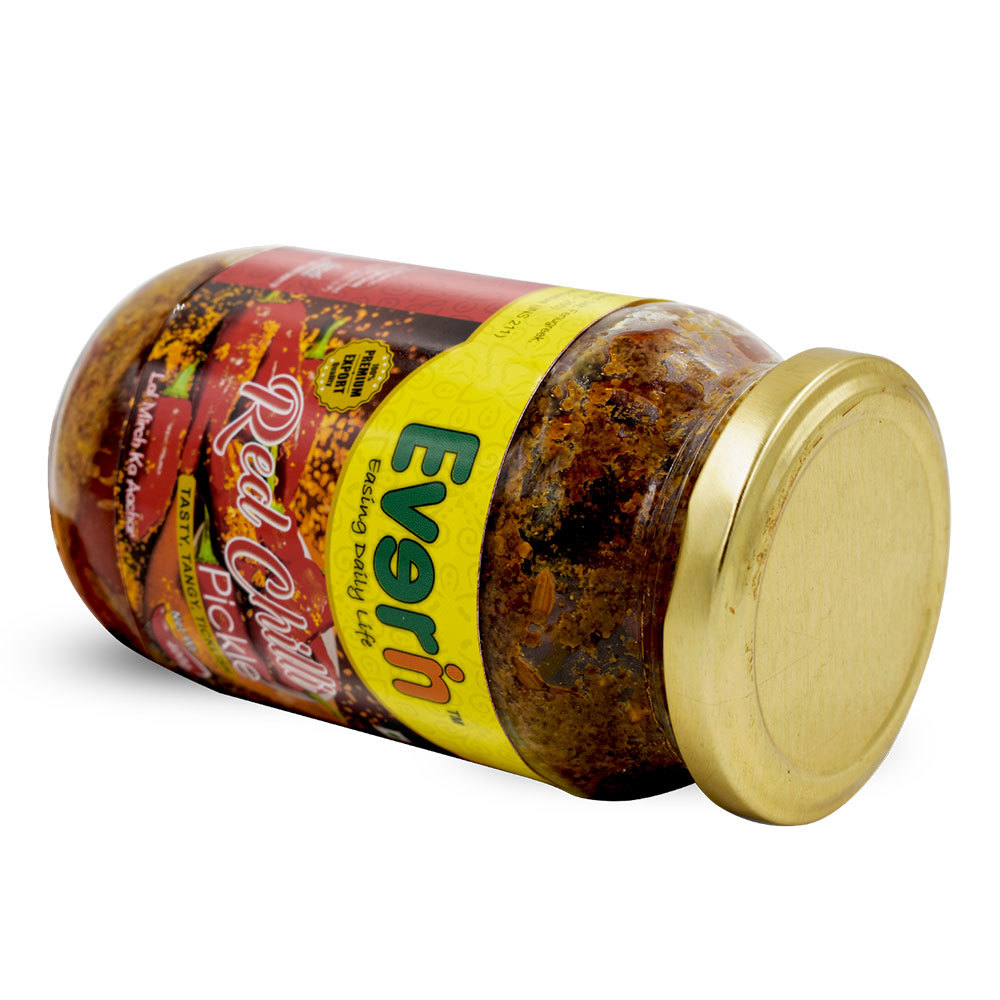 400gm Red Chilli Pickle - Pet Bottle, 12 Units Per Carton | Vinegar Preserved, Salty & Spicy Taste, Sliced & Round Shape, 12 Months Shelf Life