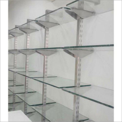 Wall Mounted Clothes Display Rack - Stainless Steel Frame, 5 Shelves, Glass Thickness 1-10 mm | Easy to Install, Strong, Suitable for Supermarkets and Showrooms