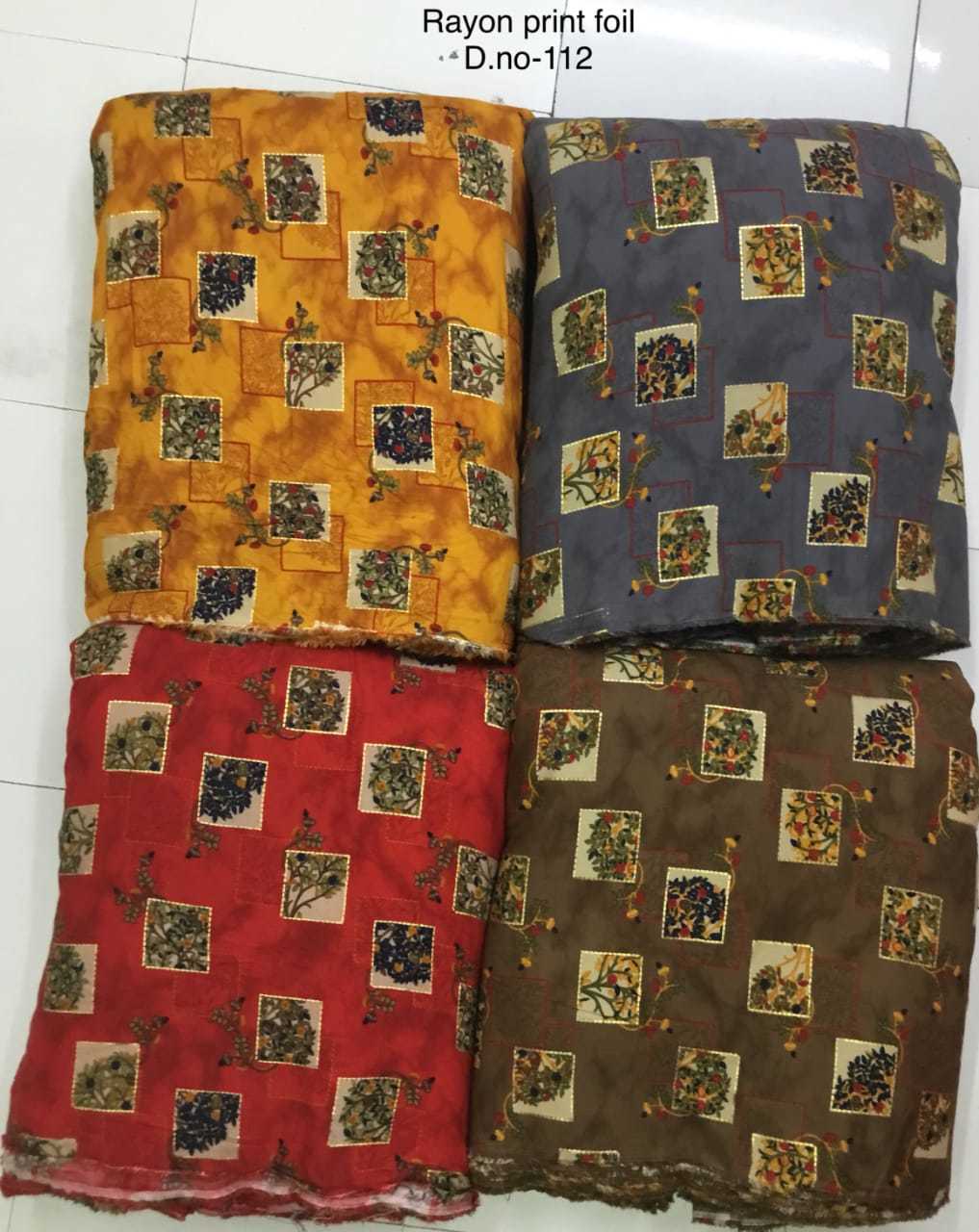 Washable Rayon Foil Printed