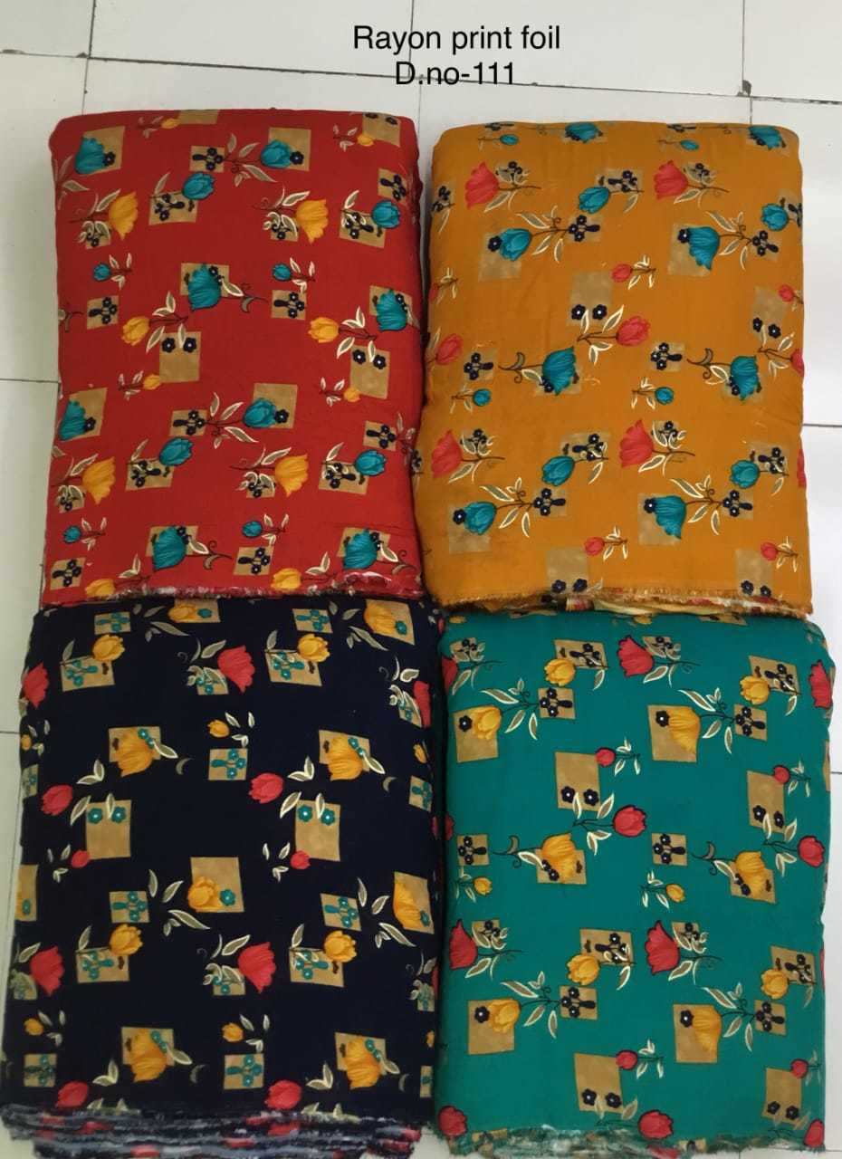 Washable Rayon Foil Printed