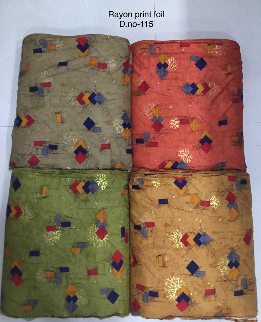 Washable Rayon Foil Printed