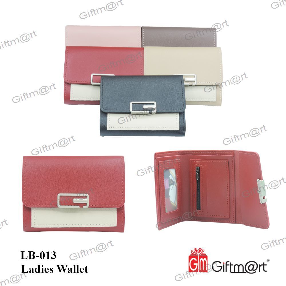 Ladies Wallet - Leather & Pu Foam, 5 Colors: Pink, Blue, Grey, Black | Moisture Proof, Button Closure, Custom Logo Design Option