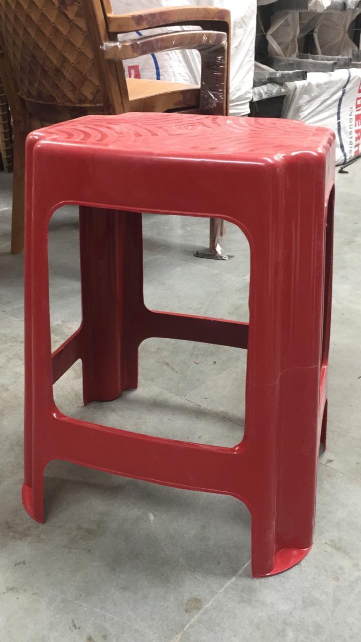 Plastic Square Stool - 15.75 X 15.75 X 17.75 Inches, Brown Color, 250 Lbs Load Capacity, Modern Style, Lightweight At 3.5 Lbs