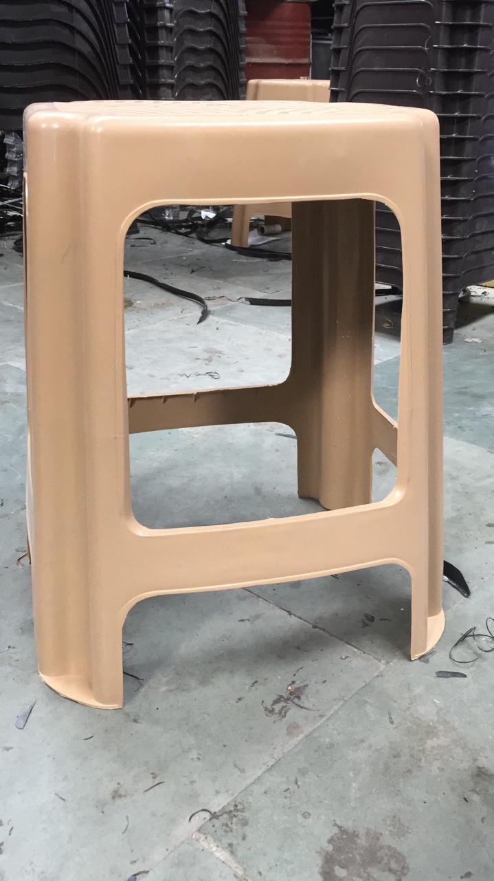 Plastic Square Stool - 15.75 X 15.75 X 17.75 Inches, Brown Color, 250 Lbs Load Capacity, Modern Style, Lightweight At 3.5 Lbs