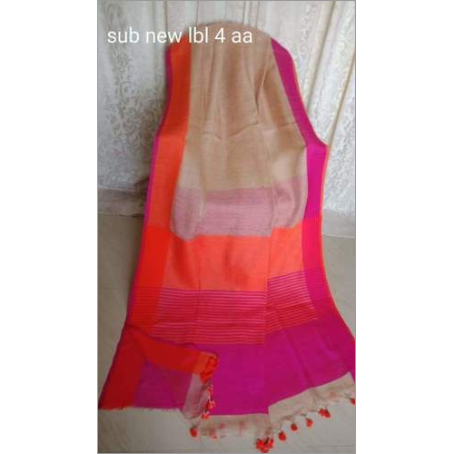 विंटर लिनन प्लेन बॉर्डर साड़ी